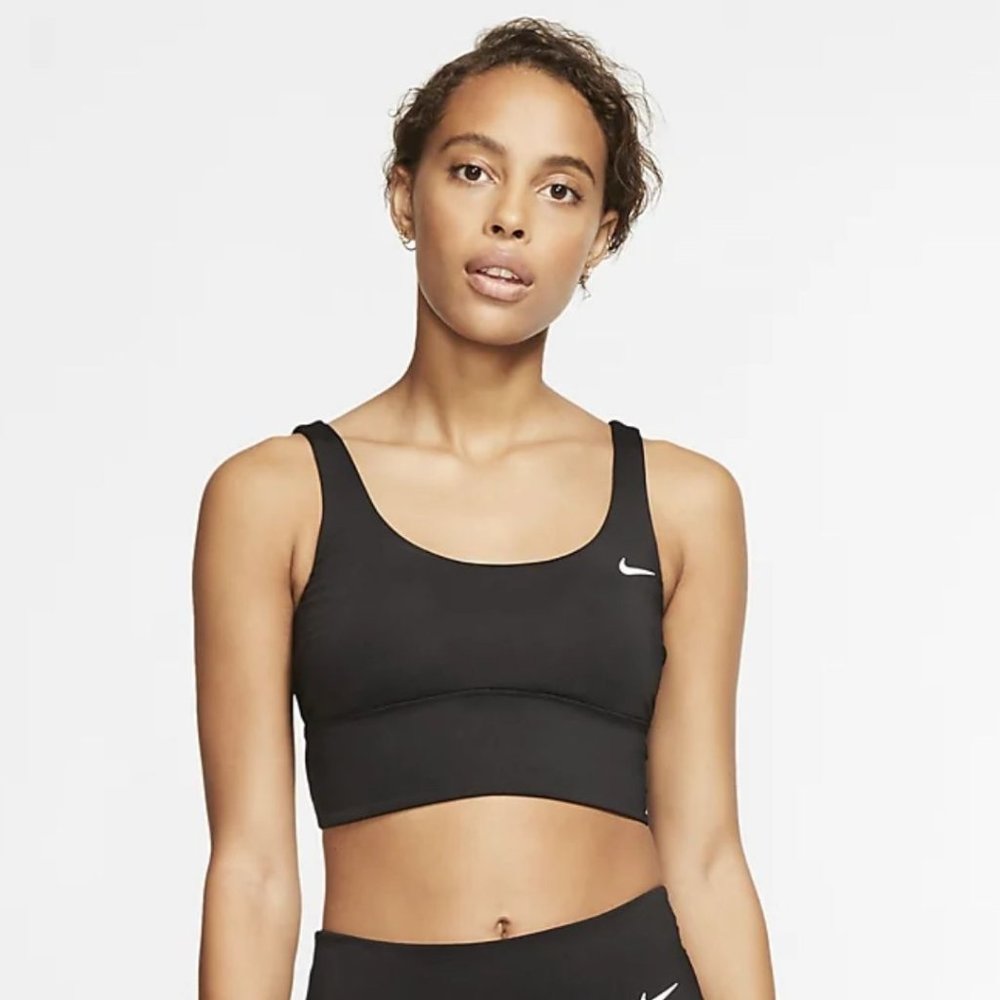 Nike Essentials Scoop Neck Midkini Top Black Size Large